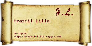 Hrazdil Lilla névjegykártya
